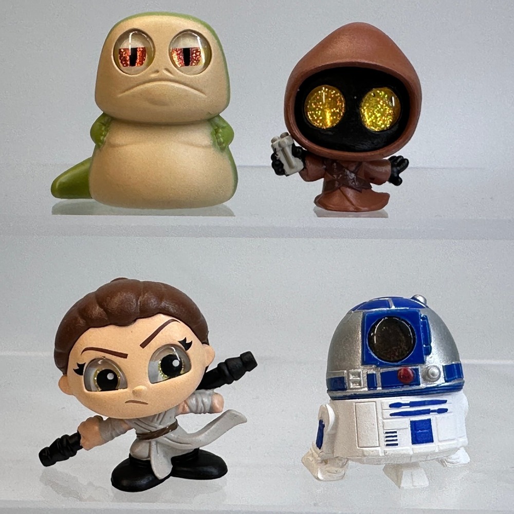 Disney Doorables STAR WARS Jabba The Hutt Jawa Rey R2-D2 Series 1 Lot of 4 NEW